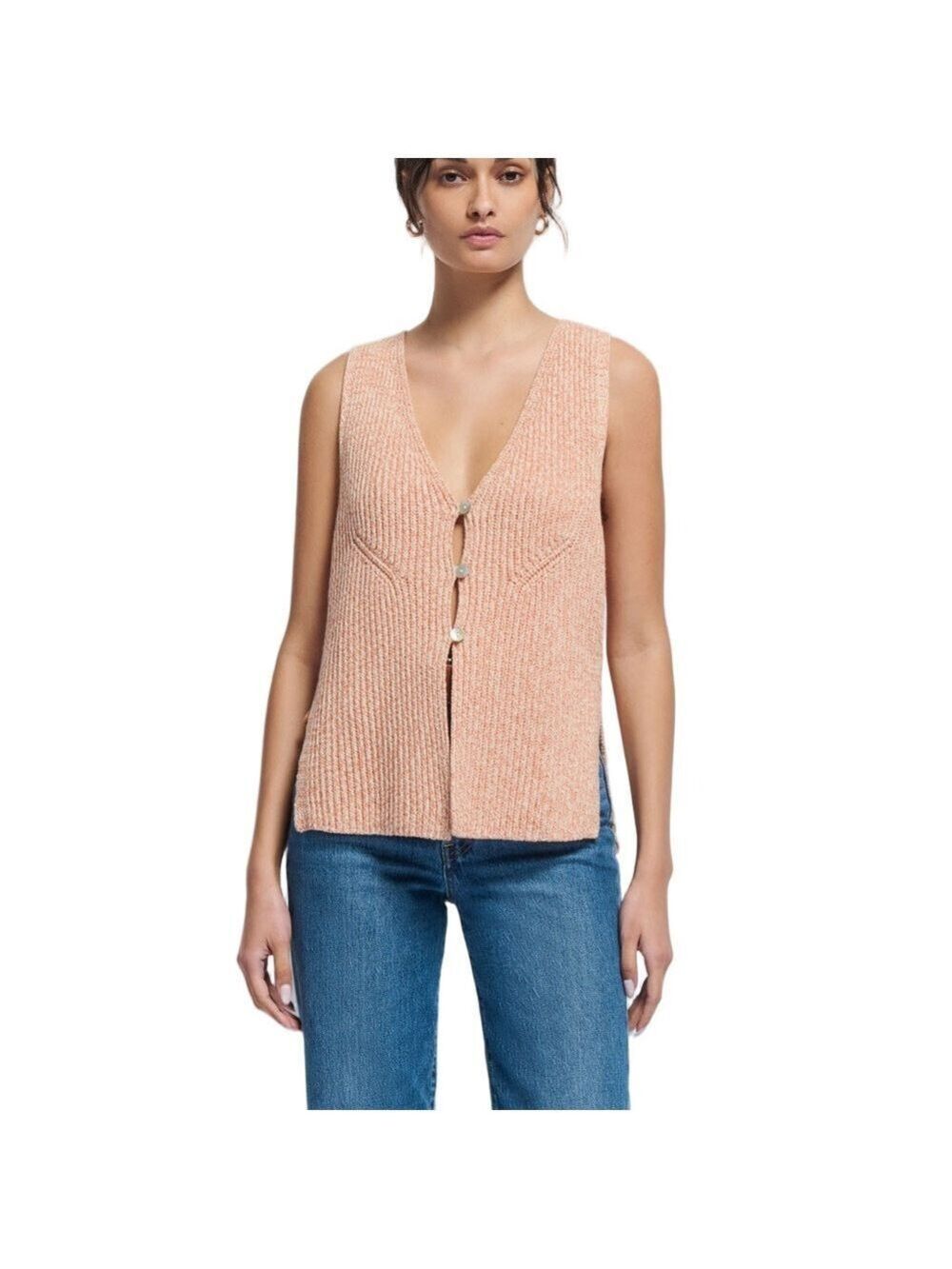NWT Nation LTD Bianca vest in Pheasant pure cotton vintage style knit top XS